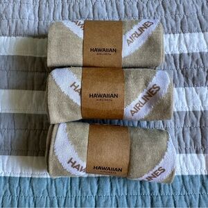 Hawaiian Airlines Tan Business Class Socks Set Lot Three Tan